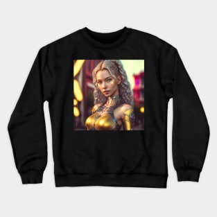 Cybernetic Golden Goddess Crewneck Sweatshirt